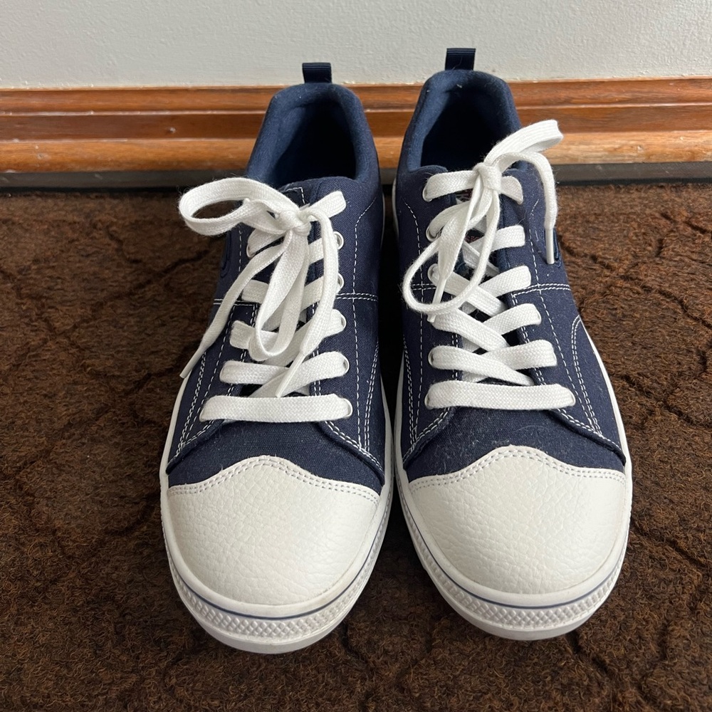 Skechers Roadies- True Roots-  Blue and White Casual Sneakers - Picture 2 of 9